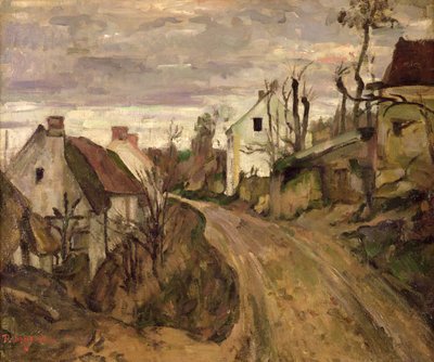 Die Dorfstraße, Auvers, um 1872-73 von Paul Cézanne